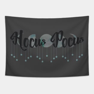 Hocus pocus moon phases with stars, watercolor painting Tapestry