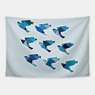 Origami Birds Flock Tapestry