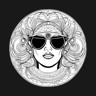 Cool vintage woman with sunglasses | T-Shirt