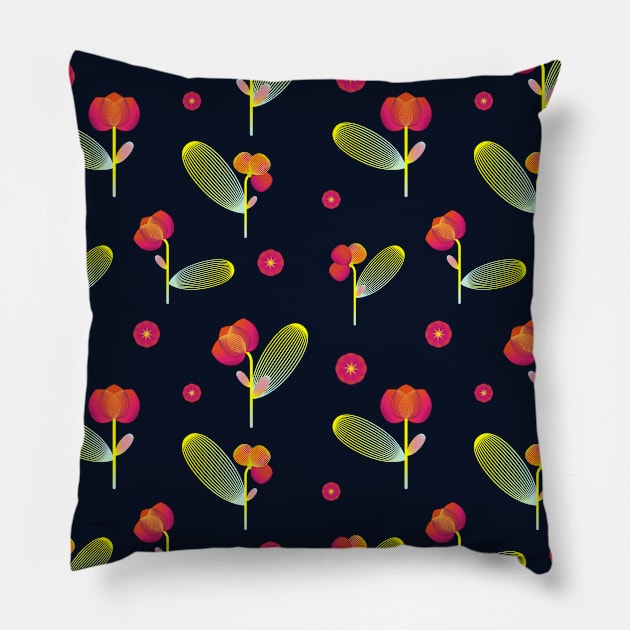 Fuchsia flowers Pillow by marufemia