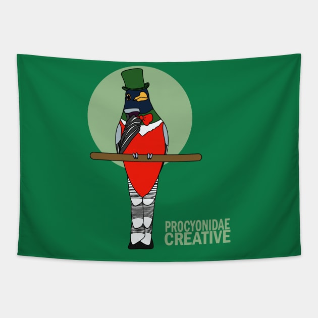 Elegant trogon Tapestry by ProcyonidaeCreative