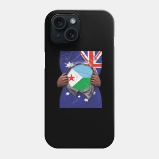 Djibouti Flag Australian Flag Ripped - Gift for Djiboutian From Djibouti Phone Case