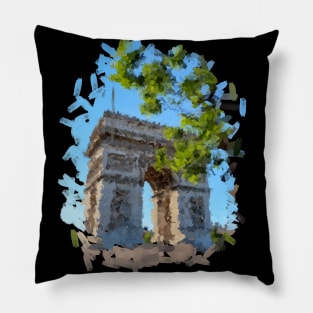 Arch of Triumph oil painting Pillow