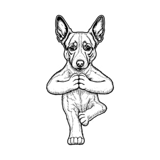 Basenji Yoga Dog Puppy Funny Dogs Tree Pose Asana T-Shirt