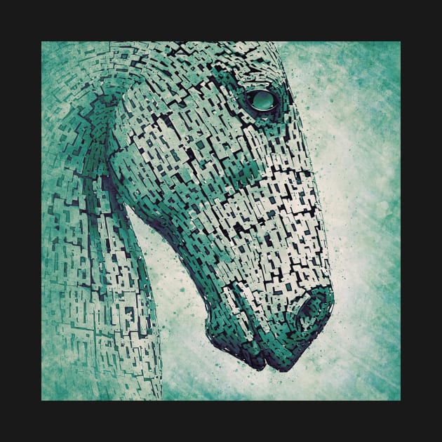 Kelpies in the Rain by BethsdaleArt