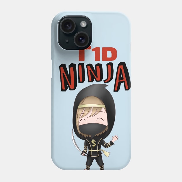 T1D Ninja - Diabetes type 1 Ladies Phone Case by papillon