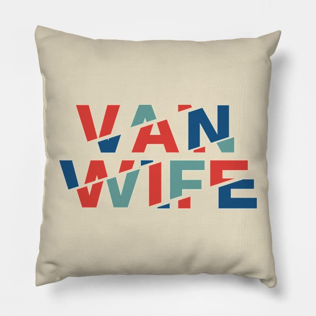 Vanlife: van wife tracks - red blue green Pillow by The Van Life