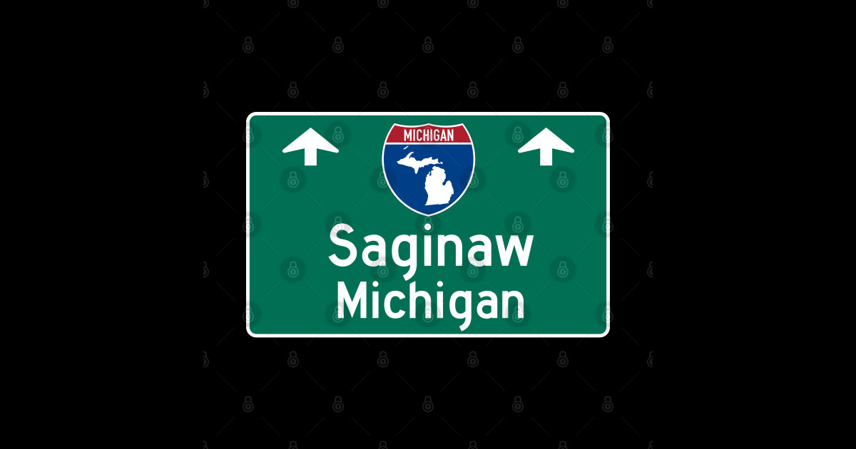 Saginaw Michigan Highway Guide Sign Saginaw Michigan Sticker