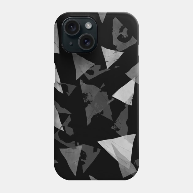 Black and White Textured Triangles Phone Case by Carolina Díaz