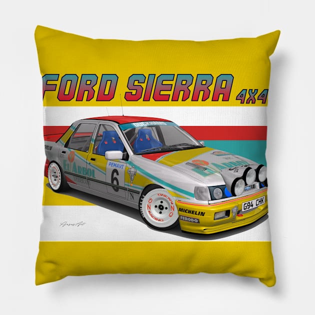 GrA Ford Sierra Sapphire RS Cosworth 4X4 Pillow by PjesusArt