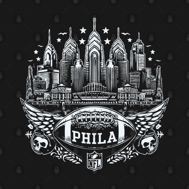 Phila Football Skyline Fan by Trendsdk