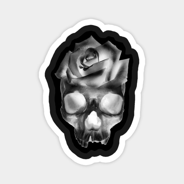 Negative Skull Rose Magnet by RogerPrice00x