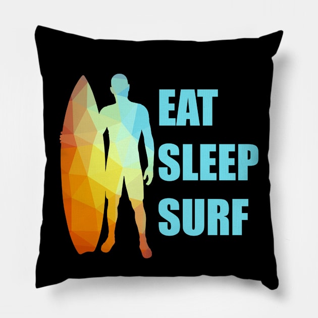 Eat Sleep Surf Pillow by EvilDD