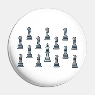 Chess Leader King Pattern Sticker style vector illustration. Sport board game object icon concept. Stand out, different and unique concept, business idea. Pin