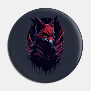 Fox Ninja Vector Art Pin