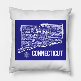 Connecticut Map Pillow