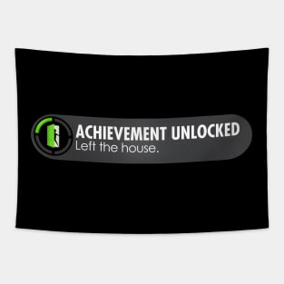 Achievement Unlocked Left House Funny Gamer T-Shirt Tapestry