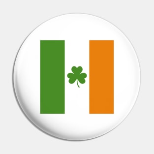 St Patrick's Day Irish Flag with Shamrock Clover Pin