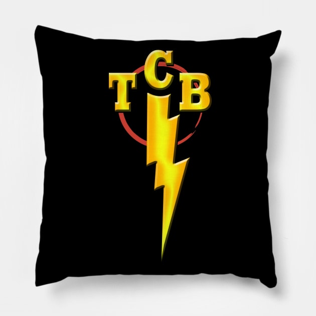 Elvis TCB Logo -  Taking Care of Business Pillow by hauntedjack