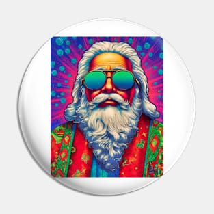 Fiesta Santa: Pop Art Latino Holiday Delight, Latino Santa Pin