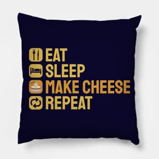 Eat Sleep Make Cheese Repeat Pillow