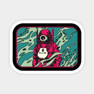 astronaut psychedelic Magnet