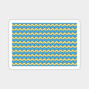 Chevron Zigzag Geometric Pattern Yellow Blue Magnet