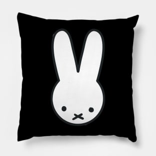 cute minimalistic white rabbit design Pillow