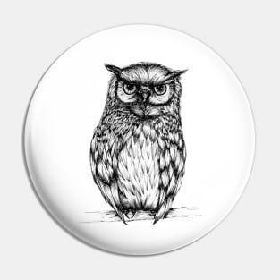 Inked Owl Pin