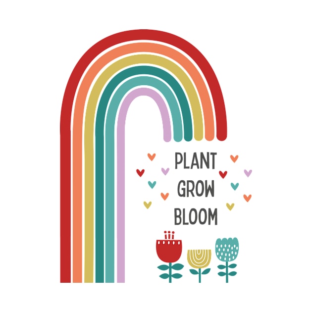 Plant grow bloom rainbow by sarahmorleyillustration