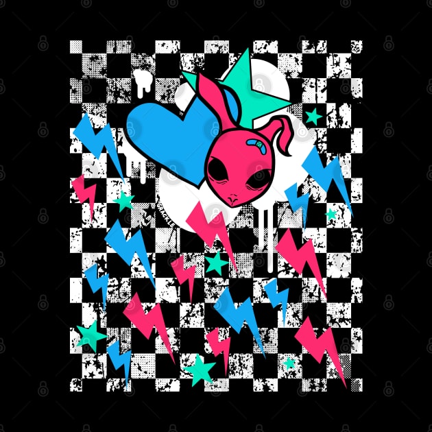 Rock Bunny Checkerboard (Light Version) by Jan Grackle