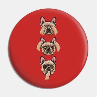 No Evil  Frenchie Pin