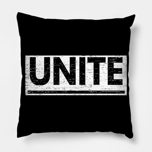 Unite! Typography White Pillow by ebayson74@gmail.com