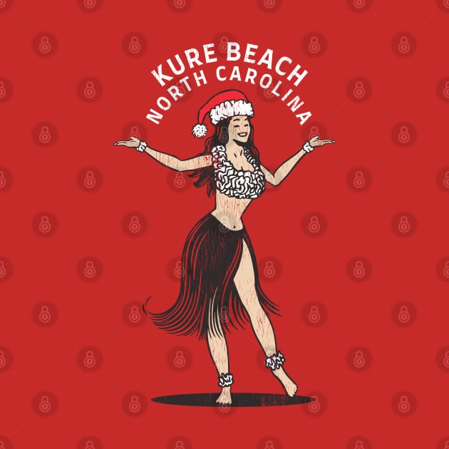 Kure Beach, NC Christmas Vacationing Holiday Hula Girl by Contentarama