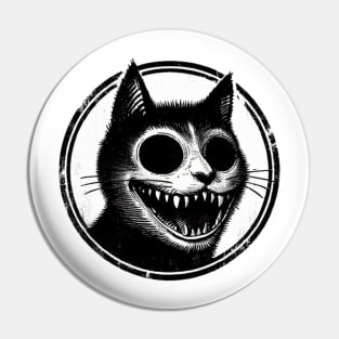 creepy black horror cat Pin