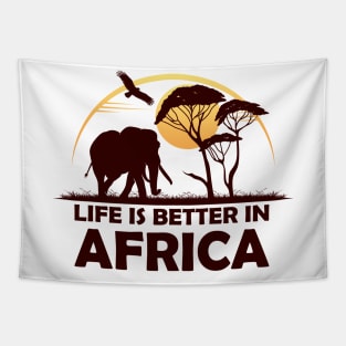 Life Is Better In Africa Vacation Tapestry