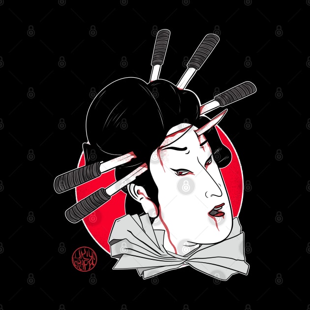 Namakubi of a geisha by Ukiyograph