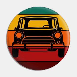 Vintage Sunset Small Car Retro Design Pin