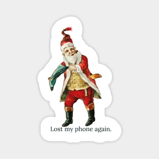Santa Lost his Phone Magnet