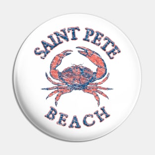 Saint Pete Beach, Florida, with Stone Crab on Wind Rose (Two-Sided) Pin