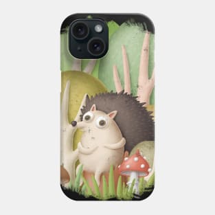 Cute hedgehog in forest Phone Case