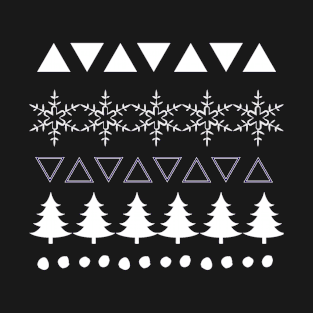 Nordic Christmas Trees and Snowflakes Novelty T-Shirt