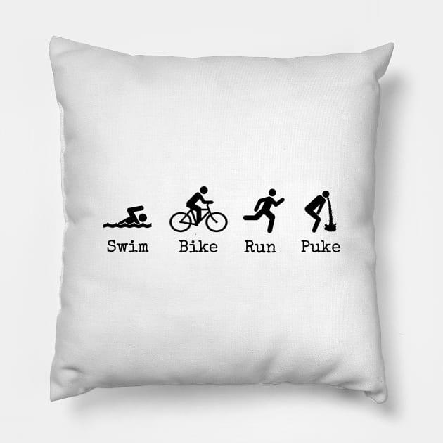 Swim Bike Run Puke Pillow by wanungara