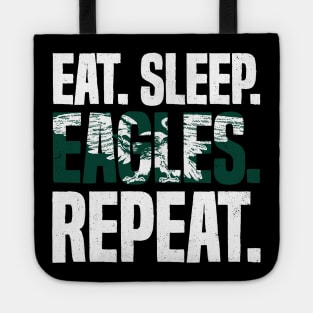 Eat Sleep Eagles Repeat Distressed Football Sport Tote