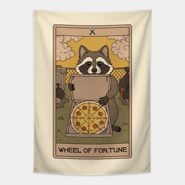 Wheel of Fortune - Raccoons Tarot Tapestry by thiagocorrea