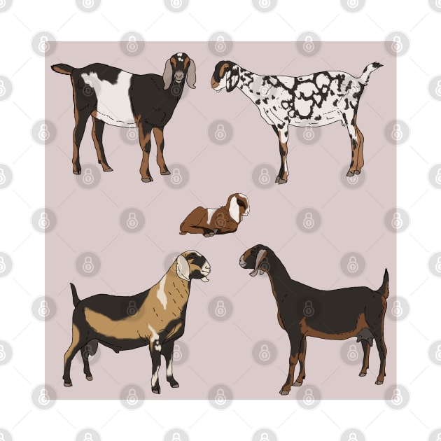 Nubian Goats Pattern Grey by TrapperWeasel