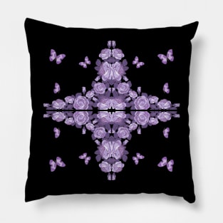 violet roses and butterflies Pillow