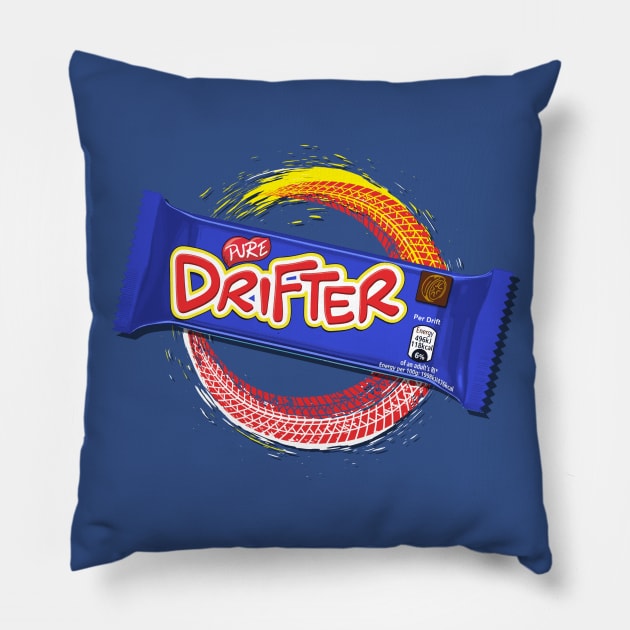 Pure Drifter Chocolate Bar Design - Car Drifting Pillow by funkymonkeytees