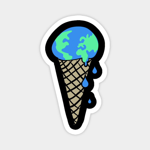 Melting Earth | Global Warming & Climate Change Magnet by Wizardmode