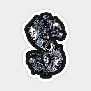 Posada Day of the Dead Outlaw, Dia De Muertas (Dollars &amp;amp; Guns) Magnet